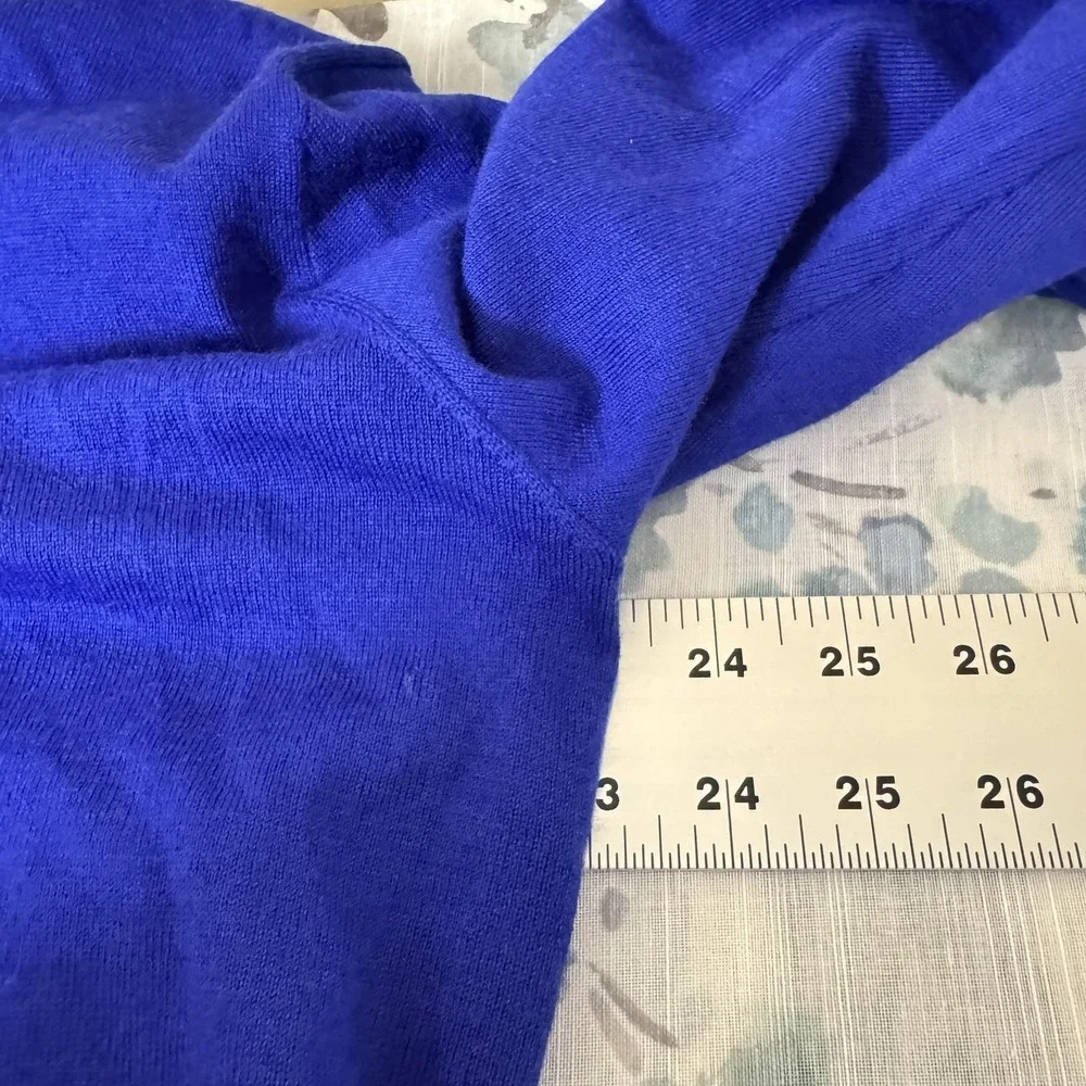 Polo Ralph Lauren Sweater Mens XL‎ Blue V Neck 100% Merino Wool Pullover Knit